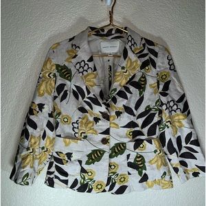 Used Banana Republic 100% Linen Summer Tropical Floral Comfy Jacket /Blazer